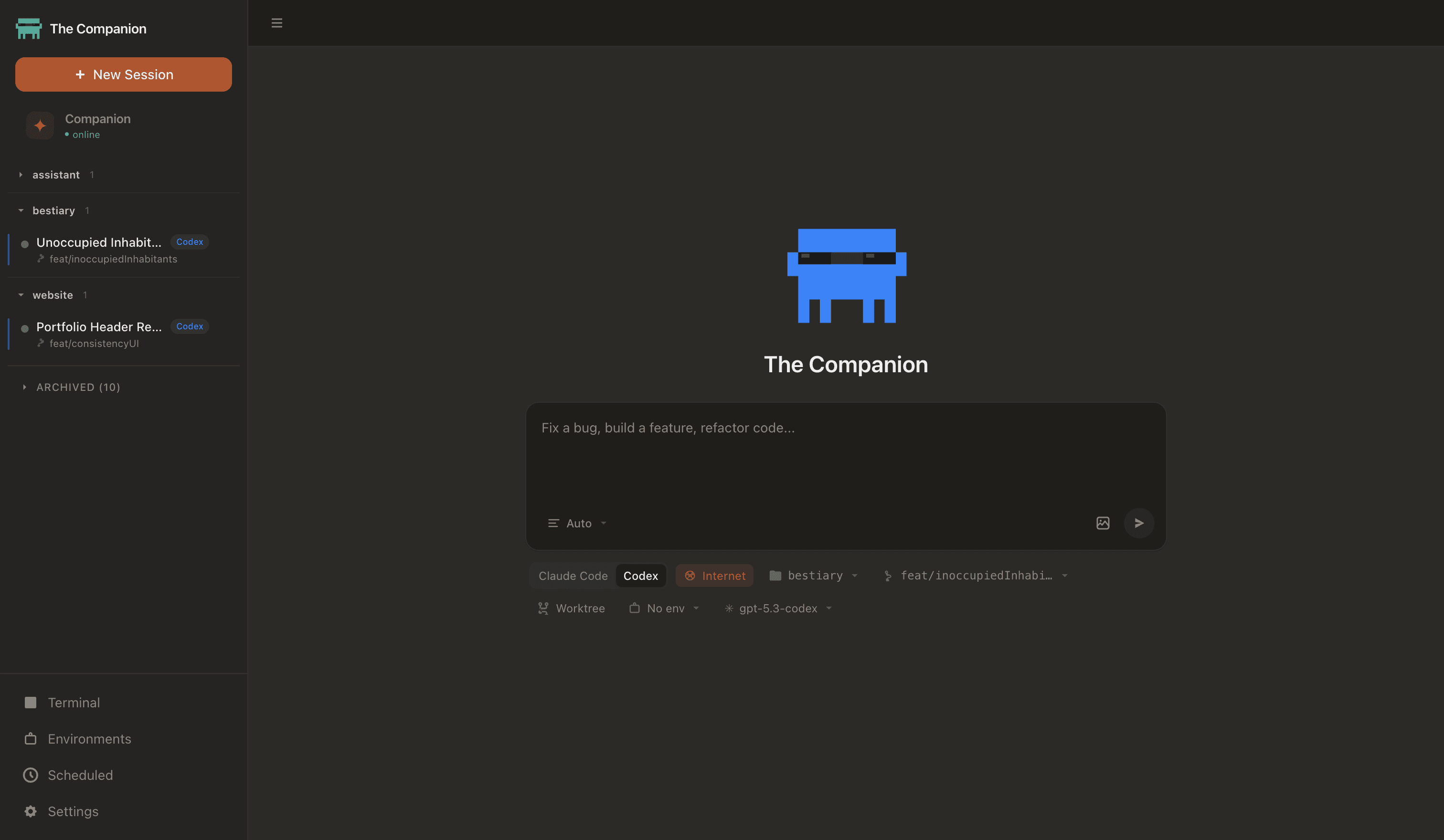 The Companion homepage