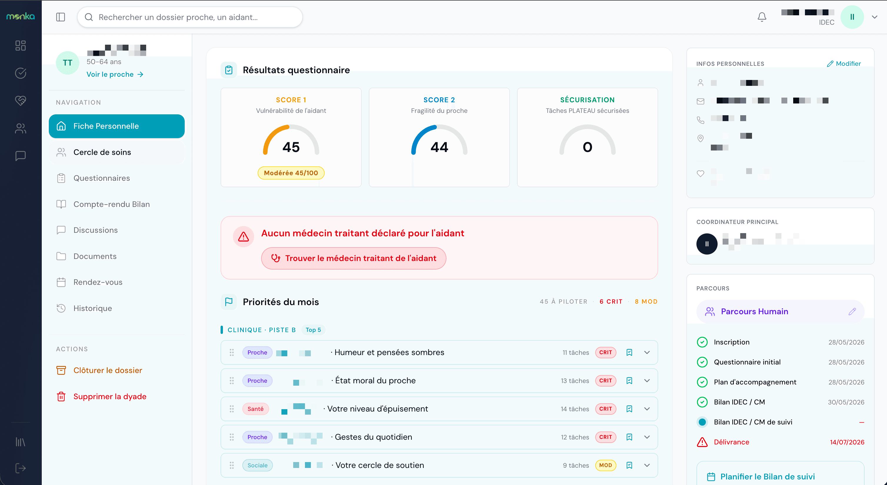 Lifeline care-coordination CRM for Monka nurses