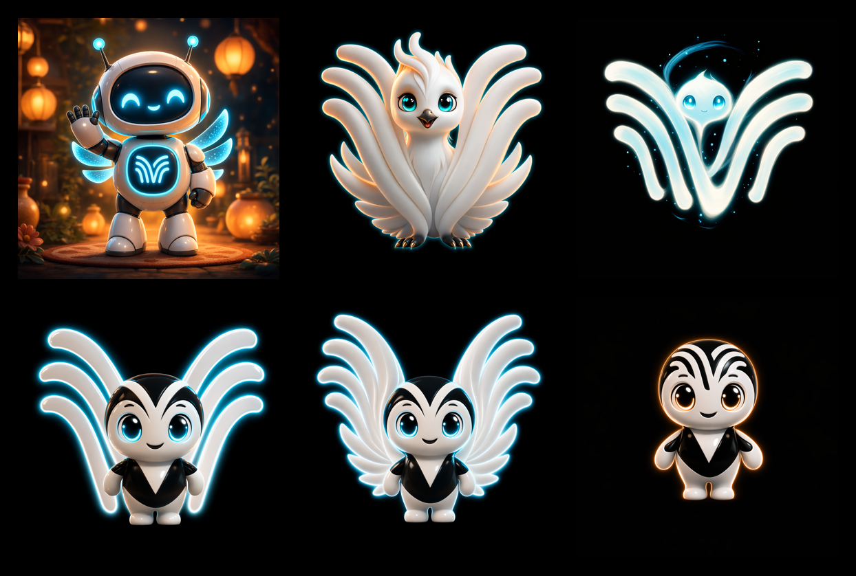 Quelques pistes explorées pour la mascotte avant de trancher