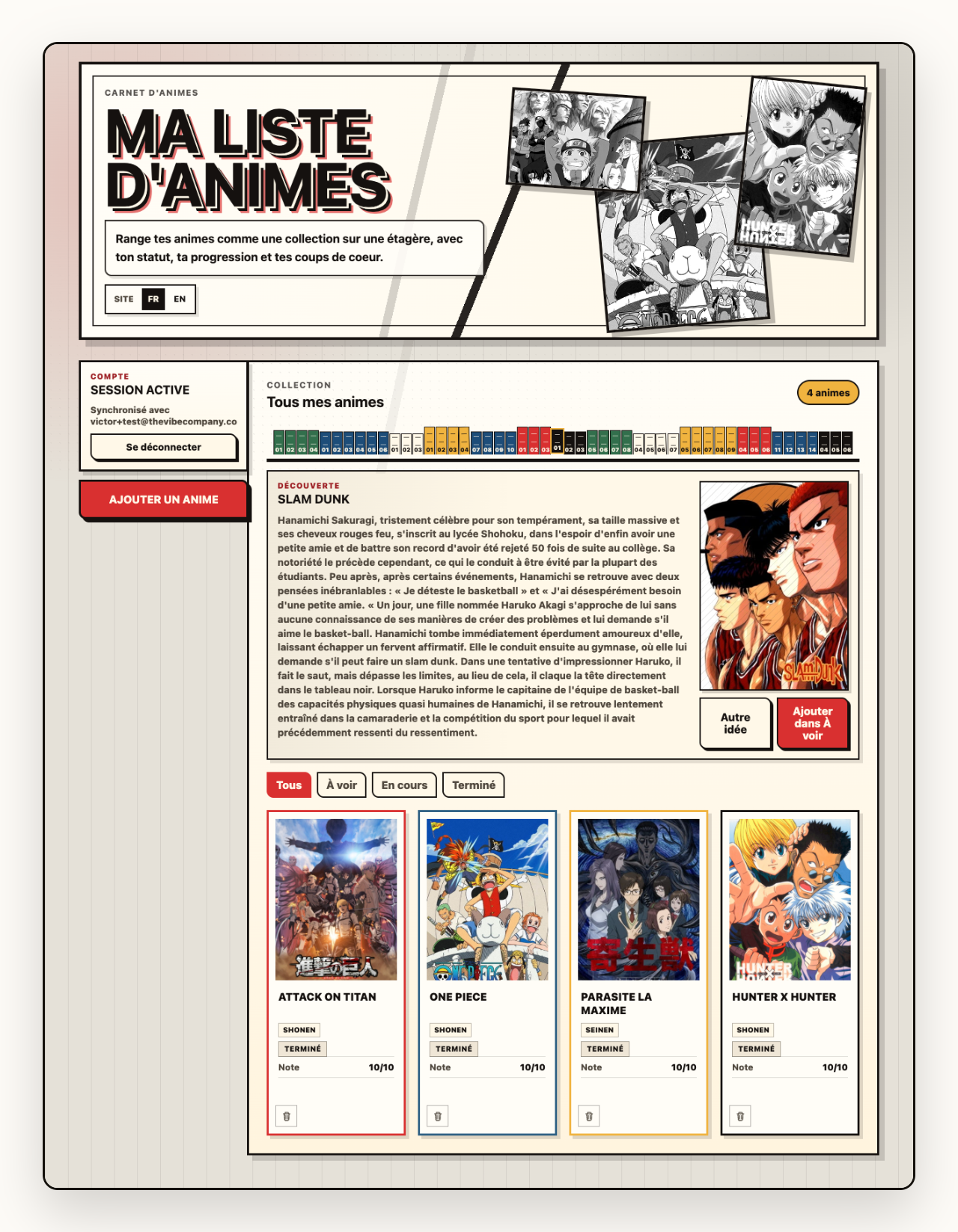 Mon site d'animés aujourd'hui : la collection, les genres, les recommandations et les résumés