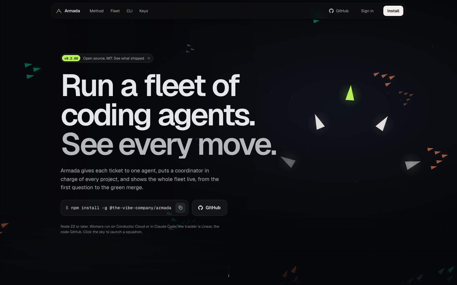 Armada homepage