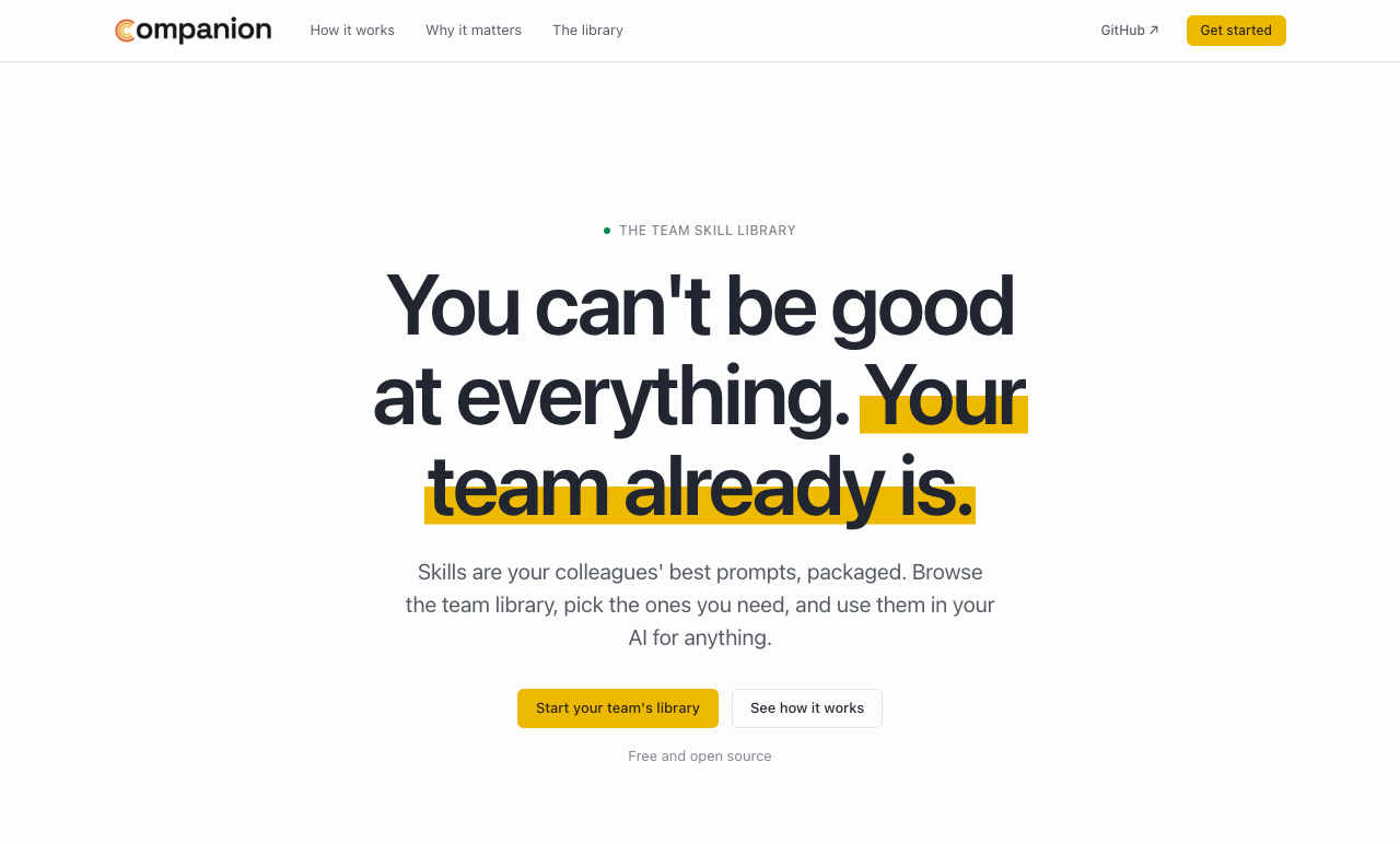 The Companion homepage