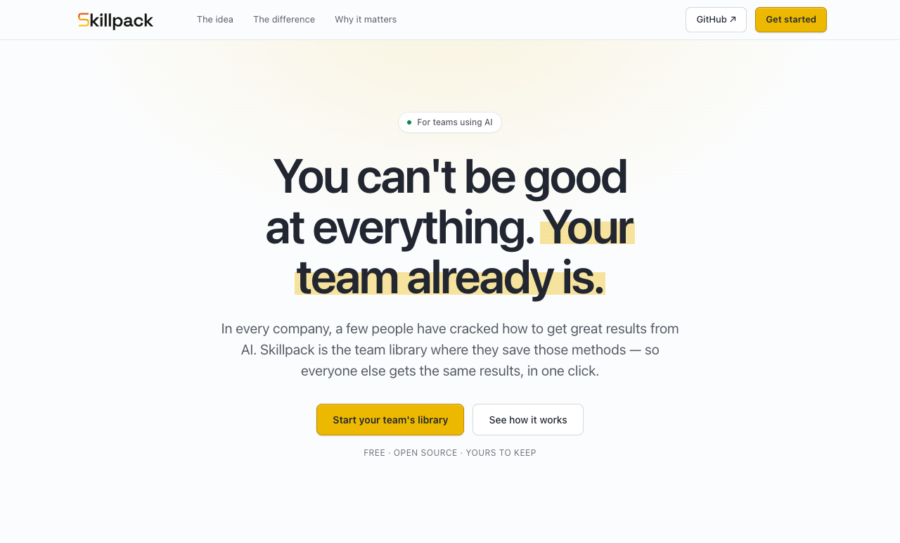 Skillpack homepage